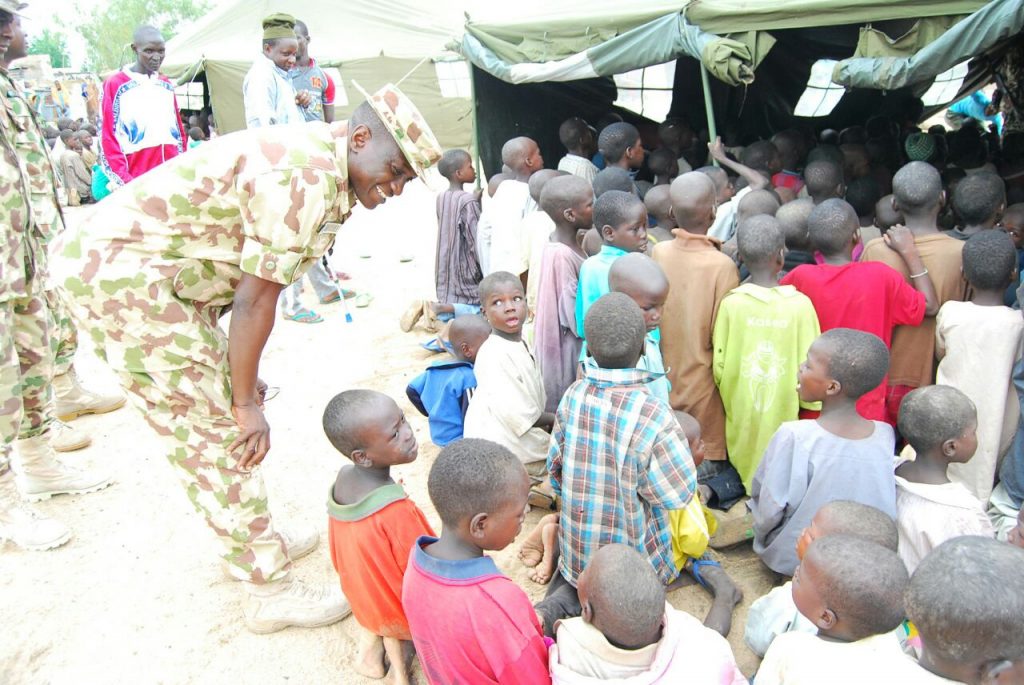 Photo of New School Established by Troops in Bama IDP Camp